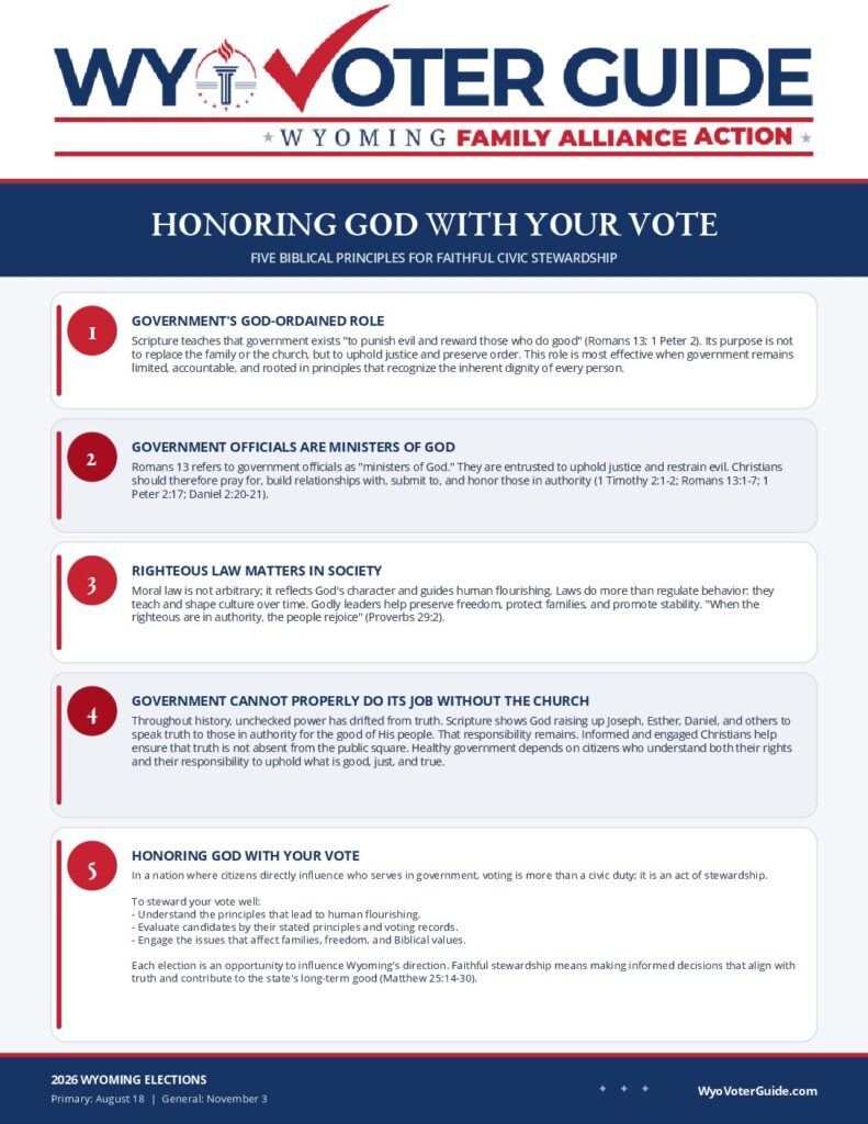 Honoring God With Your Vote — Wyoming